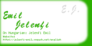 emil jelenfi business card